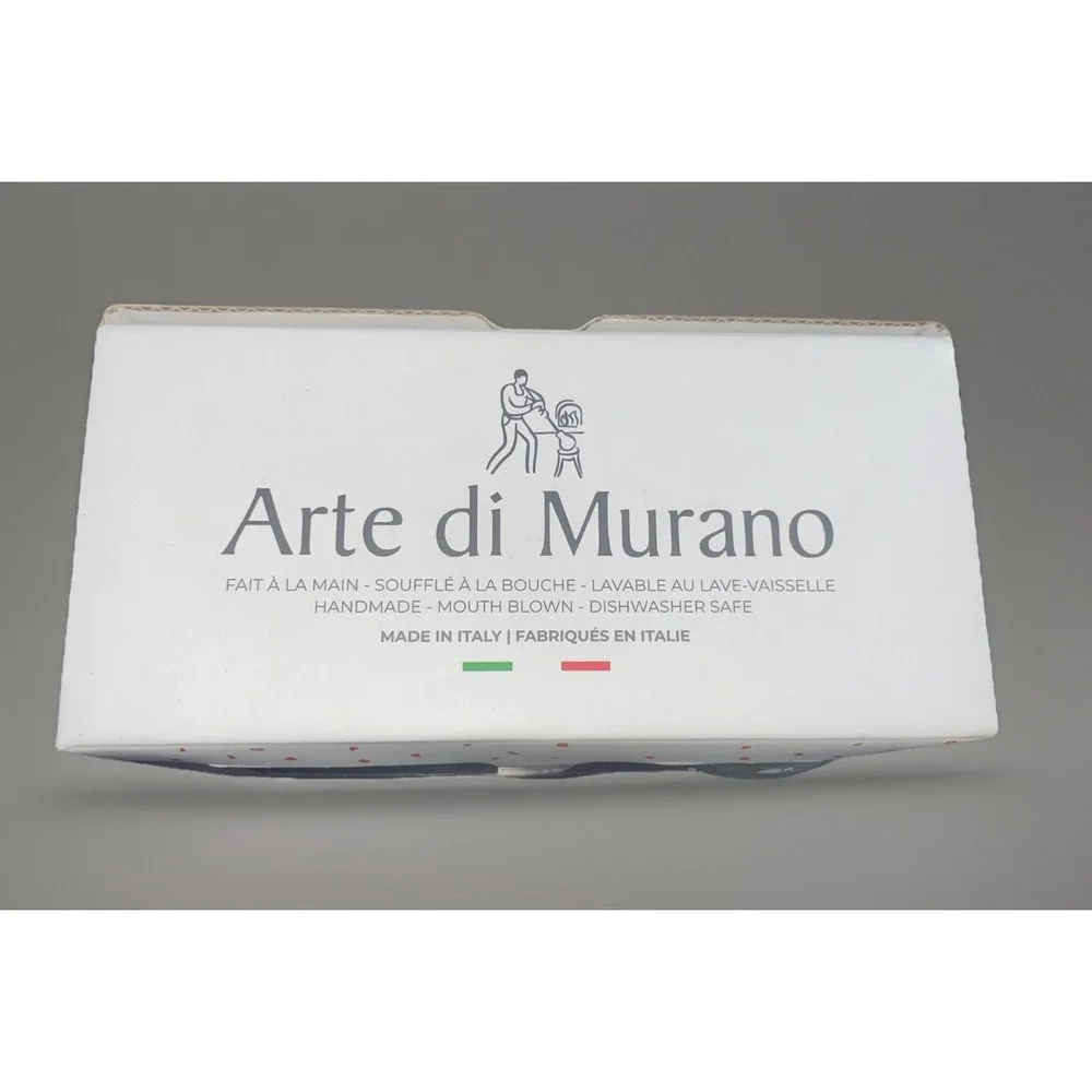 Arte Di Murano Drinking Glass, High Ball Art Tumbler, 2 / 16oz Cups. NIB Italian - Picture 4 of 6